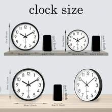 8-Inch Plastic Round Wall Clock, Battery Operated Quiet Non-Ticking Analog Wall Clock, Suitable For Living Room, Bedroom, Home Decor, Classic Household Art Decor, Kitchen, Office (Batteries Not Included) Room Decor Clock Wall Bedroom Decor Dormitory Decor Back To School School Decor School Surprise School Supplies - White - View 4