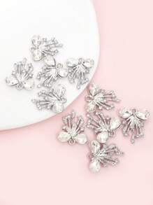 10pcs Gorgeous Rhinestones Inlay Tassel Bow Charms Princess Style Necklace, Bracelet, Earrings & Clothing Decorations DIY Light Luxury And Unique Design Delicate Sparkling Bowknot Pendants - Perfect Gift For Girlfriend & BFF Friends, Suitable For Banquet & Party