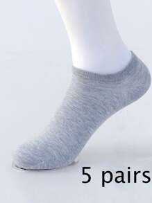 5 Pares de Meias Tornozelo Respiráveis e de Secagem Rápida para Homens e Mulheres, Adequadas para Corrida, Esportes e Uso Casual - Poliéster Leve, Adequado para Todas as Estações, Lavável em Máquina (Cinza/Branco/Preto)
