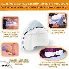 Almohada Ortopédica para Piernas - Espuma de Memoria Ergonómica, Alivia Dolores en Rodilla, Cadera y Columna - Blanco - Ver 10