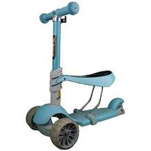 Patín Diablo Scooter Montable Luces Led Asiento Desmontable Scooter convertible, excelente opción para su pequeño ya que puede ser adaptable a la edad. El scooter se puede convertir en patín y patineta.  Medidas del Manubrio Crece con sus hijos al ser Regulable cuenta con 3 Alturas: - Azul - Ver 1