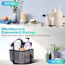 1pc Mesh Shower Caddy Basket Portable For College Dorm Room Essentials,Portable Bathroom Organizer For Travel,Shower Caddy Dorm With 8-Pocket Large Capacity,Shower Bag For Beach,Swimming,Gym