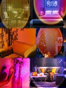Le projecteur de lumière ambiante avec 16 couleurs RGB et télécommande - 4 réglages de mode pour la photographie est une lumière décorative parfaite pour les selfies, les festivals, les fêtes, les salons, les chambres à coucher et l'ameublement de la maison. Il peut créer une atmosphère chaleureuse et onirique à la maison. Cette lampe USB est un cadeau idéal pour les anniversaires, la Saint-Valentin et autres occasions.