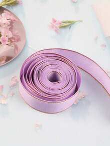 2 piezas de cinta de regalo de hilo dorado y lila claro de 2,5 cm de doble cara, accesorios de ropa, decoración de floristerías, embalaje de flores para cumpleaños, bodas, fiestas y decoración de regalos - Multicolor - View 5