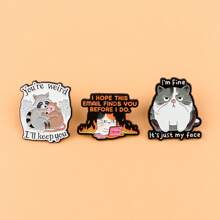 Raccoon, Opossum, Cat Quotes, Brooch, Badge, Clothing, Backpack Accessories, Jewelry, Brooch, Alloy Animal Fun Chest Badge