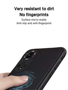 1pc Black Shock-Proof Protective Case, Compatible With Huawei Series Smartphones, Black Phone Case, Mobile Phone Protective Cover, Minimalist Solid Color TPU Anti-Fall Case (Military Grade Protection) Waterproof Scratch Resistant - Black Matte - View 5