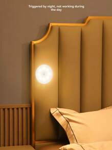 Luz de paso LED 1/3 con sensor de movimiento, luz nocturna recargable por USB, brillo ajustable, montaje semi-empotrado en pared, apta para cocina, gabinetes, escaleras, armarios, habitaciones - Plástico, blanco, magnético, regulable, eficiente energéticamente, desmontable (Batería de litio incorporada de 250mAh)