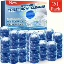 20pcs New Blue Foam Toilet Cleaner, Toilet Cleaner With Deodorant, Multi-Function Automatic Toilet Cleaner, Toilet Deodorant, Yellow Stain And Odor Removal, Deep Cleaning Toilet Pieces, Cleaning Supplies, Cleaning Tools, Household Toilets - Blue 20 Packs - View 1
