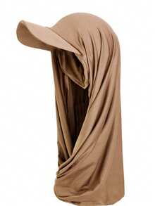 1件装女士宽檐头巾帽，围巾一体式帽子，适合日常佩戴，可作头发、睡眠帽、睡帽等。 - 純色 - 查看 14