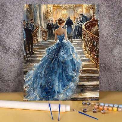 美女 DIY 数字油画套装，成人工艺品，无框艺术油画套装，适用于卧室和墙壁装饰，简单有趣的绘画方法，无需绘画基础，实现您的艺术家梦想，沉浸在色彩缤纷的世界中，每一笔都是自我表达，为生活增添浪漫气息，送给家人和朋友的最佳礼物，节日礼物，40 * 50 厘米