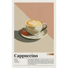 1pc Vintage Coffee Beverage Posters Bubble Tea Matcha Cappuccino Canvas Printing Wall Art Picture For Living Room Home Decor Optional Frame