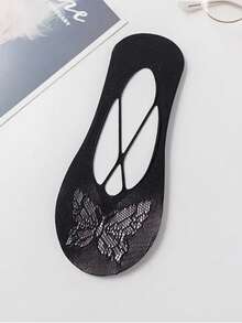 5 Pairs Butterfly Pattern Round Toe Invisible Socks Women's Rubber Anti Drop Invisible Socks Shallow Cuff Socks - Multicolor - View 13