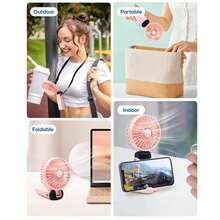 2025 NEW Handheld Fan, Combination Pack-White-Handheld Fan With 4000 MAh Battery Max 48 Hours Runtime,Pocket Fan Portable Battery Operated Or USB Powered Fan,5 Speeds,Mini USB Portable - Cầm tay - Xem 3
