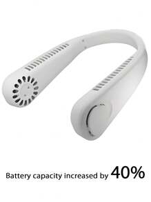 Un nouveau ventilateur portatif sans feuille à suspendre au cou, ventilateur USB rechargeable petit de troisième génération, avec sortie d'air tourbillonnaire, réglage à trois vitesses