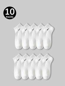 1/5/10/20 Pcs Black & White Leg Warmers Set, Minimalist Versatile Casual Sports Ankle Invisible Leg Warmers, Unisex, Spring/Summer/Autumn - Multicolor - View 12