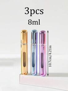 Ba chai nước hoa 8ml có đáy, có thể tái sử dụng, ba chai phun nước hoa màu khác nhau, chai nước hoa, chai nước hoa ép đáy thẳng, chai xịt dưỡng ẩm. chai chiết nước hoa khử mùi, thích hợp để mang theo, chai xịt bỏ túi nhỏ gọn và tiện lợi. - Xem 8