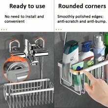 1pc Bathroom Hanging Basket Storage Rack, Suspended Shower Caddy, Bathroom Storage Shelf, Bathroom Storage Basket, Shampoo Shower Organizer, Bathroom Accessories, Bathroom Storage And Organization