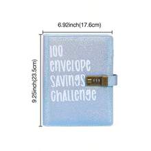 1pc 100 Envelopes Money Saving Challenge Budget Binder Binder Organizer 52 Week Money Saving Challenge Binder Cash Envelopes For Budgeting With Combination Lock Envelope Challenge Binder Cash Planner School Supplies, Back To School - Multicolor - View 3