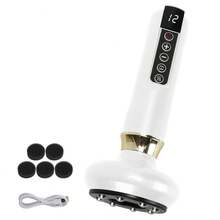 Anti Cellulite Massager Handheld Vacuum Suction Cupping Kit Beauty Tool With 12 Suction Mode 12 Heating 20Mins Auto-Off One-Key Pressure Release For Abdomen Thighs Buttocks Neck - 白色 - 查看 6