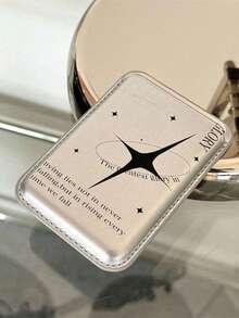 1pc Silver Star MagSafe Magnetic PU Leather Card Holder Case Compatible With IPhone Apple 15/14/13/12 And More Phones