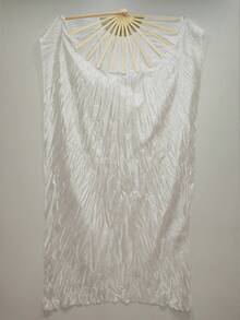 1pc Elegant White Belly Dance Fan With Long Bamboo Veil - Right-Handed Design, Flowing Ribbon Silk Fabric, Perfect For Parties, Performances & Cultural Events - Multicolor - View 13