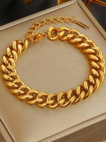 1 pieza Pulsera con cierre en forma de O de acero inoxidable de moda, adecuada para el uso diario de los hombres