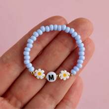 Bracelet à la marguerite charmant et personnalisé : accessoire parfait pour le printemps/été, bracelet numérique personnalisé, bracelet de date numérique spécial, bracelet de perles personnalisable, cadeau de bijoux pour elle, bracelet de perles personnalisable