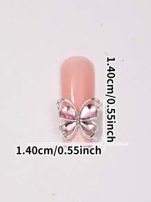 24 Nail Accessories, Y2k Alloy Nail Art Rhinestone Accessories, 3D Heart-Shaped Star Bow Rhinestone Cherry Nail, Gemstone Shiny Jewelry, Nail Decoration Accessories And Supplies