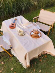 1件波西米亚风野餐垫，可作露营毯、桌布、户外草坪垫、露营装备、波西米亚风桌布、午睡毯、帐篷防潮垫、野餐垫，适用于户外野餐、节日派对、卧室/客厅装饰、室内/户外旅行、情人节礼物 - 彩色 - 查看 5