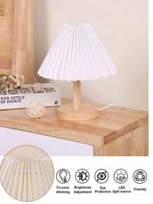 1pc USB Three-Color Dimmable Pleated Table Lamp, Creative; Minimalistic Modern Night Light For Bedside, Romantic And Warm