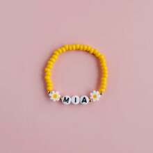 Bracelet à la marguerite charmant et personnalisé : accessoire parfait pour le printemps/été, bracelet numérique personnalisé, bracelet de date numérique spécial, bracelet de perles personnalisable, cadeau de bijoux pour elle, bracelet de perles personnalisable