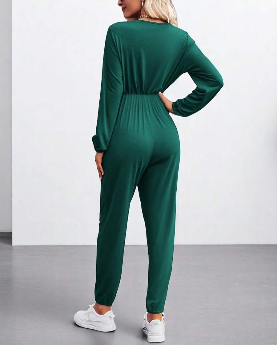 Palazzo  Mujer Comodo Elegante Suave Con Cinturón Integrado - Verde Hunter - Ver 1