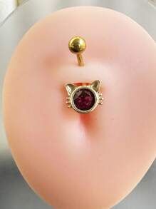 1pc Fashionable & Elegant Copper Alloy Owl Navel Piercing Ring, Gold Vacuum Electroplated Won't Fade, Suitable For Women's Daily, Party, Wedding, Mother's Day, Vacation Wear