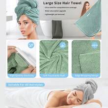 1pc/2pcs/3pcs Women's Large Size Microfiber Hair Towel, Soft Quick-Dry Headband With Elastic Edge For Wet Curly Long Hair, Anti-Frizz Microfiber Towel,Travel Essentials,Travel Essential,Hairstyle,Hairdressing,Hair,Travel,Hair Products,Hair Tools,Hair Stuff,Barber,Barber Accessories,Barbershop,Hairdressing Equipment - Multicolor - View 10