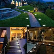 4/8pcs Solar Powered Ground Lights, 8LED Waterproof Outdoor Night Lights For Patio, Lawn, Deck, Driveway, Pathway, Garden Landscape