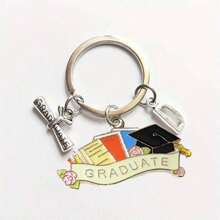Llavero colgante de aleación de graduación de doctorado, regalo de graduación de bachiller, regalo de último año de secundaria, accesorio de coche, dije para bolso, recuerdo escolar
