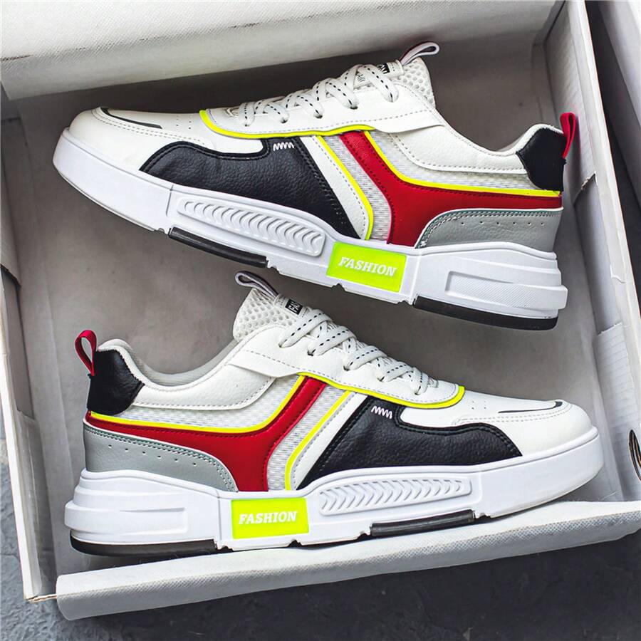 Men Casual Athletic Shoes - Black and White - View 1