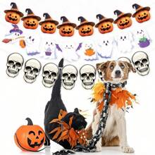 Vintage Halloween Hängebanner - Sürbis Geist Skelett Wand Girlande - Dekorpapier, für Scherz Feiertags-Themenpartys, Eingänge, Häuser, Räume und Szenendekorationen - Herbstferiendekoration und Fotorequisiten