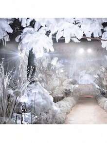 5pcs Artificial White Ostrich Feathers For Wedding Decor, Stage Props, Flower Arrangement DIY Decor - Multicolor - View 4