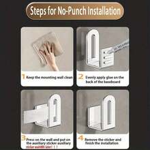 Juego de 2 piezas/4 piezas de Soporte multiusos para tapa de olla sin taladrar, organizador de cocina multifuncional, soporte de pared para tabla de cortar y almacenamiento de tapas de olla. - Multicolor - Ver 6