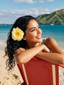 1/6pcs Hawaiian Style Faux Peony Flower Hair Clips, Fashion Decorative Hair Accessory For Daily Use, Ideal Gift For Women Claw Clips Hair Claws Hair Barrettes, School Stuff, Best Friend Gifts, Hair Accessories, Head Accessories - Multicolor - View 4