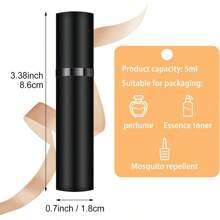 Dispensador recargable de perfume de 5ML, mini vaporizador portátil de colonia, frasco de spray de colonia de viaje vacío, color negro mate