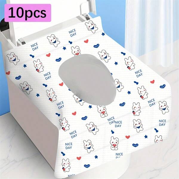 Set de 10 piezas/20 piezas de cubiertas desechables para asiento de inodoro de adultos, adecuadas para viajes, escuelas y baños públicos, portátiles para viajes, aviones, campamentos, hoteles, baños públicos, accesorios de baño, accesorios para camping y senderismo para proporcionar protección