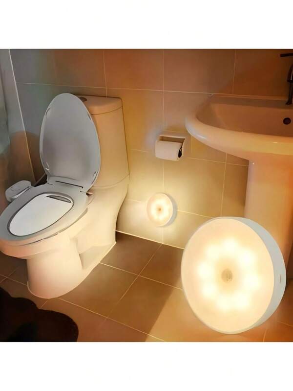 1pc/3pcs/6pcs Smart Sensor LED Night Light, 8 LED Beads Magnetic Stair Light, USB Rechargeable Motion Sensor Lamp With 120° Wide Detection Range, Dimmable, Wireless Infrared Sensor, Detachable Semi-Embedded Plastic Lamp For Cabinet, Entrance, Hallway, Balcony, Dormitory, Reading (Warm White/White), Lighting Up Without Stumbling, Won''t Bother Roommates, Power Outage Emergency Light