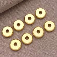 10 件 3/4/5/6/7 毫米高品质 18k 镀金铜隔珠闪亮圆形设计适用于 DIY 手链、项链和耳环 - 非常适合节日送礼