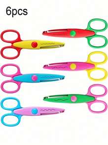 3/6pcs Handmade Scissor Set, Paper Cutting Craft Scissors, Multi-Function Scissors, DIY Paper Cutting, Cute Wavy Edged Scissors, Asymmetrical Scissors, Handcraft Design, Ideal For Craft, Home And School Use