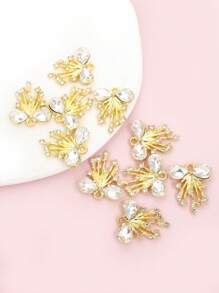 10pcs Gorgeous Rhinestones Inlay Tassel Bow Charms Princess Style Necklace, Bracelet, Earrings & Clothing Decorations DIY Light Luxury And Unique Design Delicate Sparkling Bowknot Pendants - Perfect Gift For Girlfriend & BFF Friends, Suitable For Banquet & Party