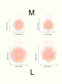 5pairs Reusable Seamless Silicone Nipple Covers, Invisible Breast Lift Tape, Anti-Slip Pasties, Solid Color Bra Accessories, Silicone, Hand Washable.