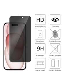 3 paquetes de protectores de pantalla de privacidad antiespia compatibles con 16pro/16promax/16plus/16/15 Pro Max/15 Plus/15 Pro/15/14Pro Max/14 Plus/14 Pro/14/13 Pro Max/13 Pro/13/13/13mini/12 Pro Max/12 Pro/12/11 Pro Max/11 Pro/11/XSmax/XR/XS/XS/ 7/8/SE2/7p/8plus/6p/6splus, diseño amigable con la caja de vidrio templado 2.5D