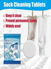 1pc/20pcs Sock Cleaning Sheets, Wash Socks, Remove Yellow Stains And Dirt, Softening And Cleaning, Multi-Functional Cleaning Sheets (Sock Cleaning Sheets Contain Sodium Bicarbonate And Citric Acid. It Can Clean Thoroughly And Prevent Permanent Stains; Strong Stain And Dirt Removal Performance.) - Multicolor - View 4